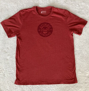 APEMAN STRONG Men's Shirt Short Sleeve Pinkish Red Logo APE Activewear SZ XL
